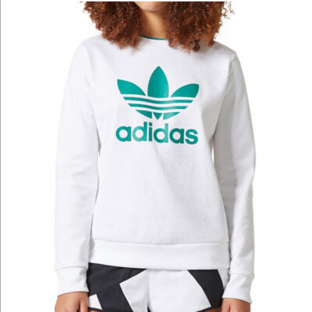 Adidas Originals Equipment Women's Sweater White/Green Size S NWT.